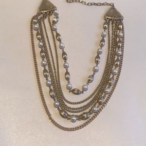 Gold tone Necklace, layered necklace, Vintage,